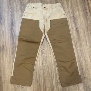 Carhartt Men's B202 BRN Dungaree Fit Work Pants Brown Cordura Reinforced 40x32